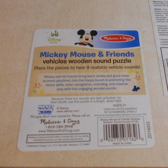 Melissa & Doug Mickey Mouse & Friends Vehicles Wooden Sound Puzzle #7182 - Picture 7 of 7